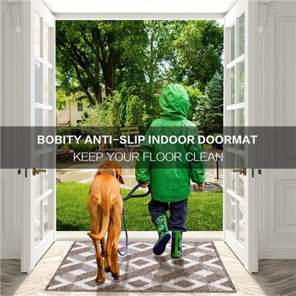 Door Mat, Front Indoor Doormat TPR Backing Non Slip Entry Rug Washable